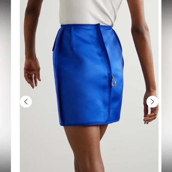 AZ Factory Cobalt Blue Satin Blazer & Mini Skirt Suit Graduation - Picture 4 of 16